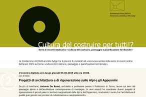 Veranstaltungsreihe zum Thema «Baukultur, Landschaft und Raumordnung»