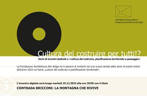 Veranstaltungsreihe online zum Thema «Baukultur, Raumordnung und Landschaft» Baukultur für alle!?