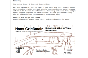 The Alpine Stube. A Space of Inspiration: Hans Grießmair